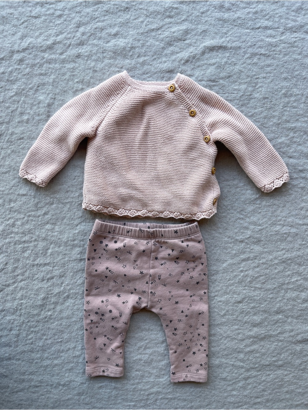 Zara baby blush pink sweater and leggings (Set)